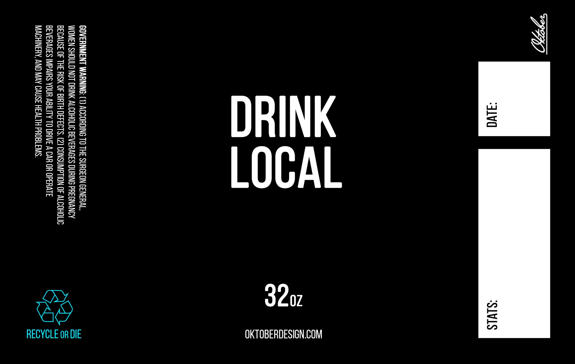 32oz Crowler™ "Drink Local" Labeled Cans + Ends - Image 3
